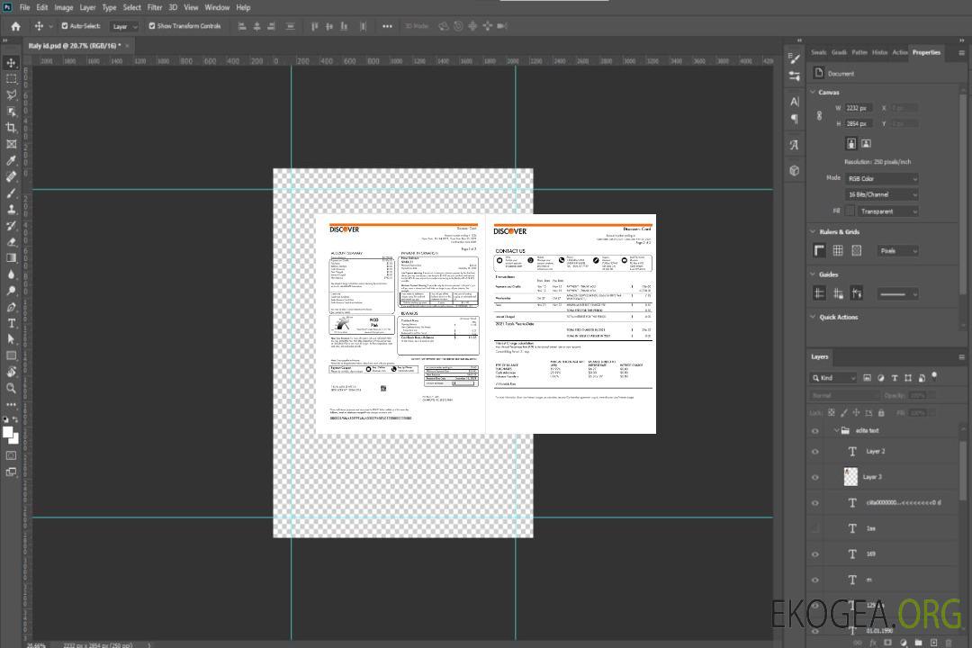 Modèle de relevé de carte de crédit bancaire USA Discover au format Word et PDF (2 pages) template